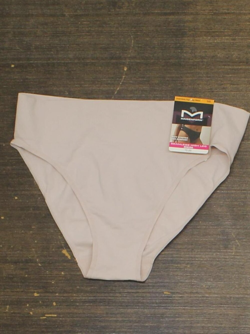 Maidenform Pink Seamless High Leg Bikini Underwear Panty Sandshell S Sz S